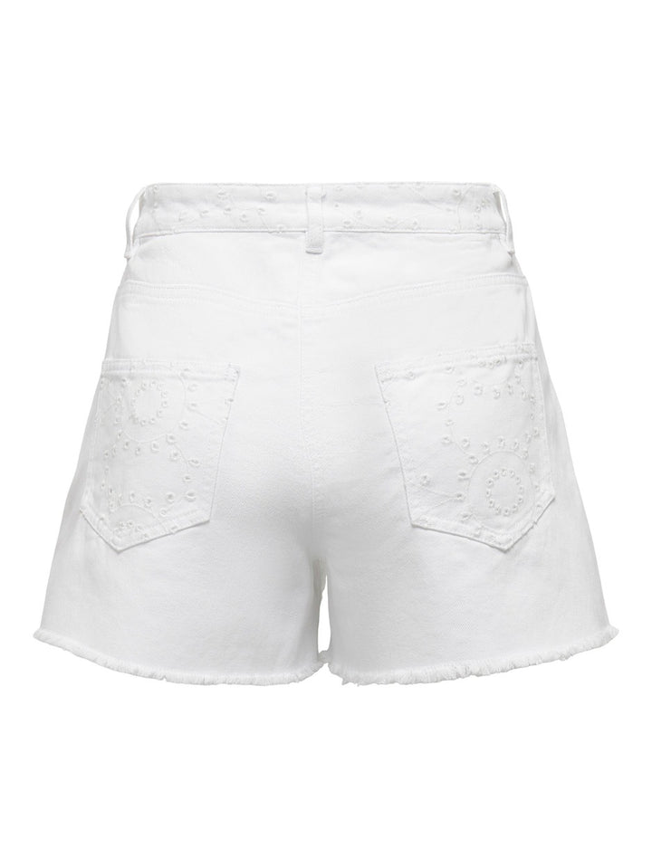 Onlelena Hw Emb Shorts Otw - Wit