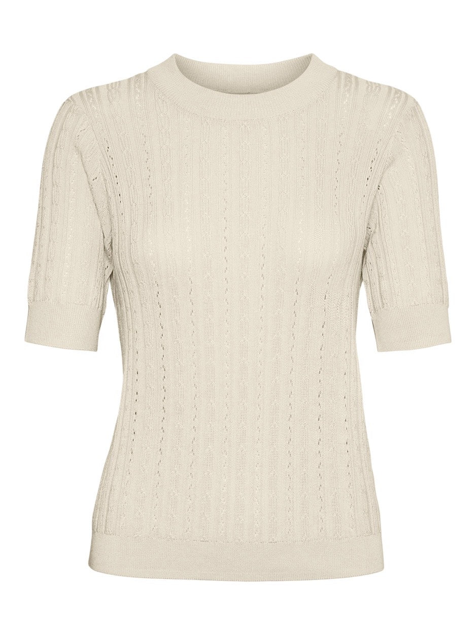 Vmmorena 2/4 O-neck Pullover Ga Boo - Zand