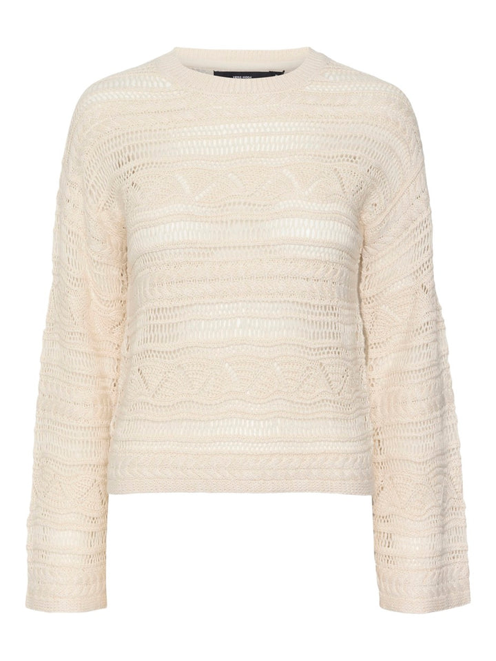 Vmlamar Ls O-neck Pullover - Beige