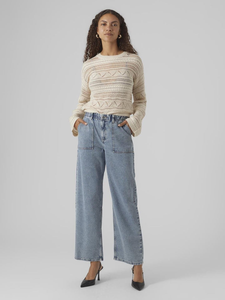 Vmlamar Ls O-neck Pullover - Beige