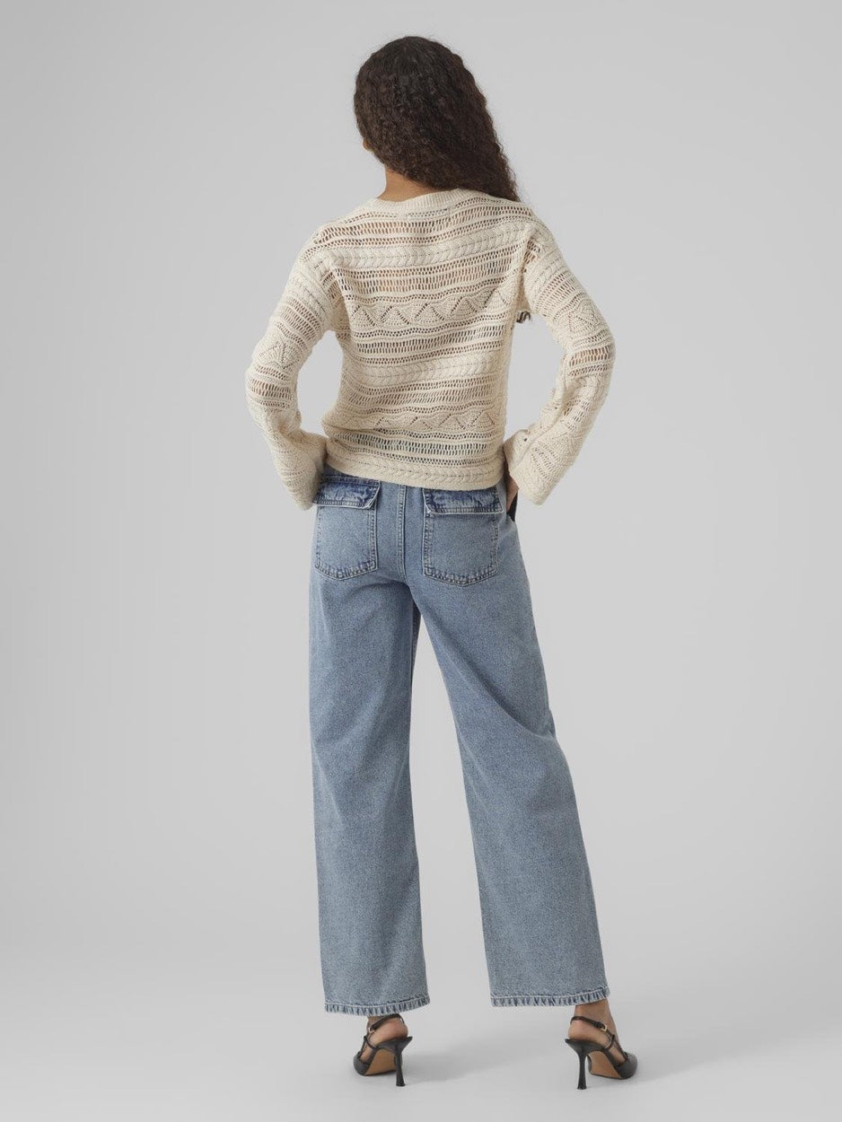 Vmlamar Ls O-neck Pullover - Beige