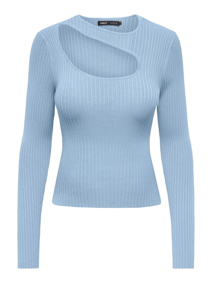 Onlmeddi Ls Peek-a-boo O-neck Cc Cs - Lichtblauw