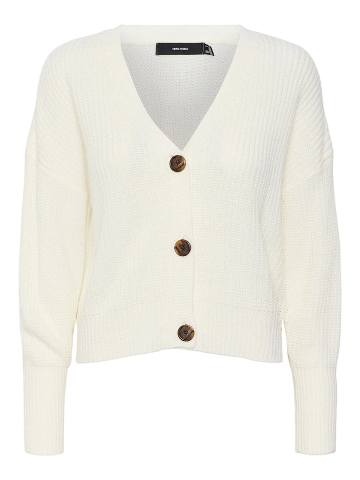 Vmlea Ls V-neck Cuff Cardigan Noos - Off-white