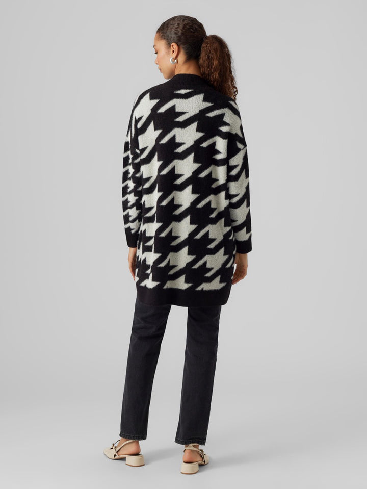 Vmmira Ls V-neck Long Cardigan - Zwart Dessin