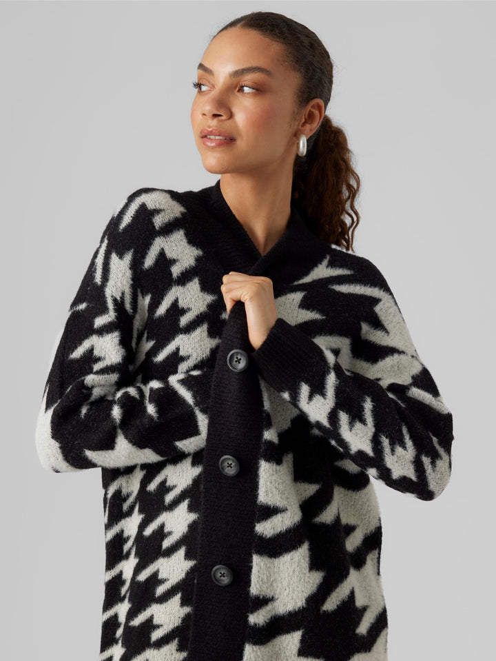 Vmmira Ls V-neck Long Cardigan - Zwart Dessin
