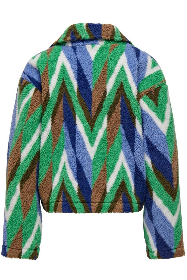 Onlannlo Aop Teddy Jacket Pnt - Groen Dessin