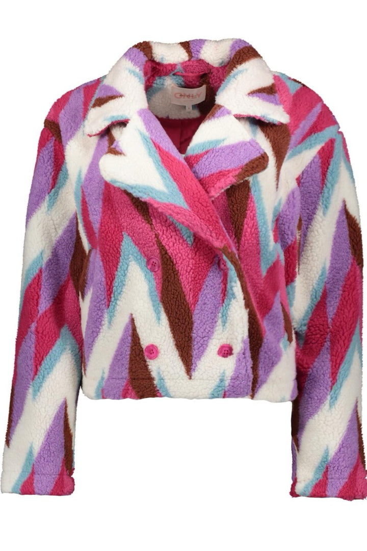 Onlannlo Aop Teddy Jacket Pnt - Roze Dessin