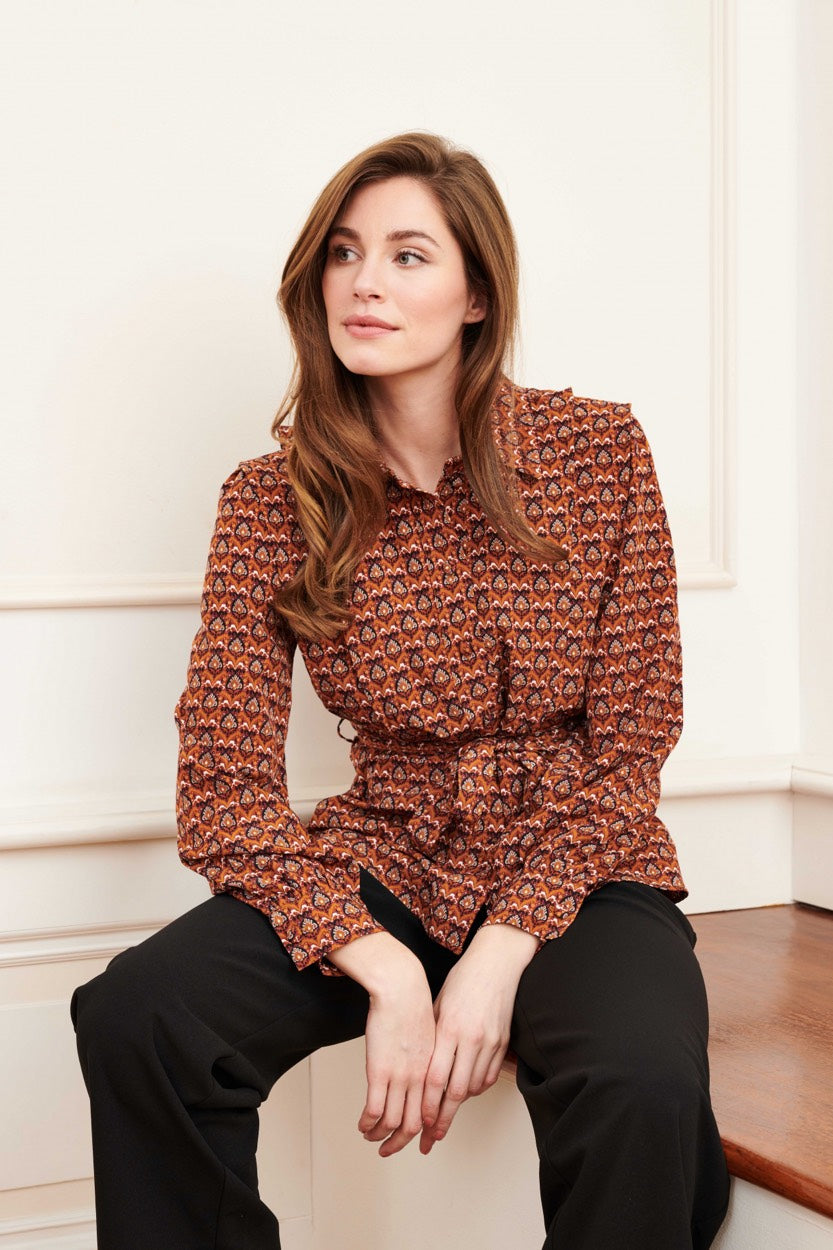 Blouse Selah - Oranje Dessin