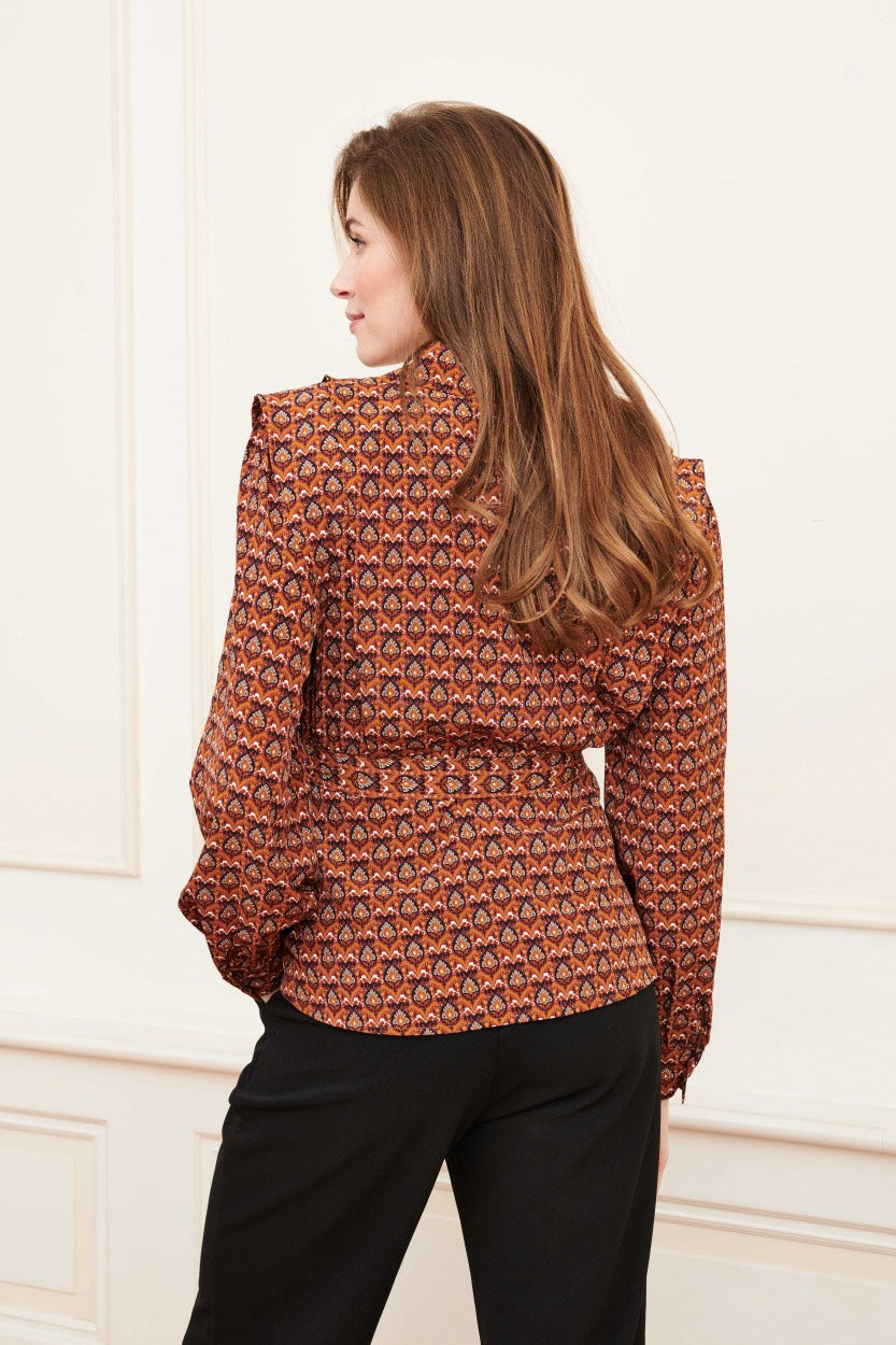 Blouse Selah - Oranje Dessin