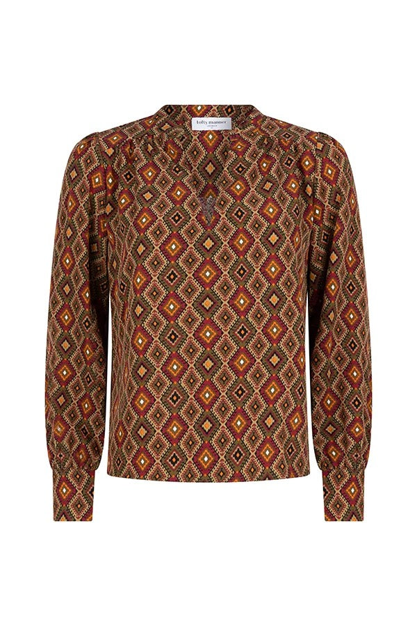 Blouse Violet - Groen Dessin