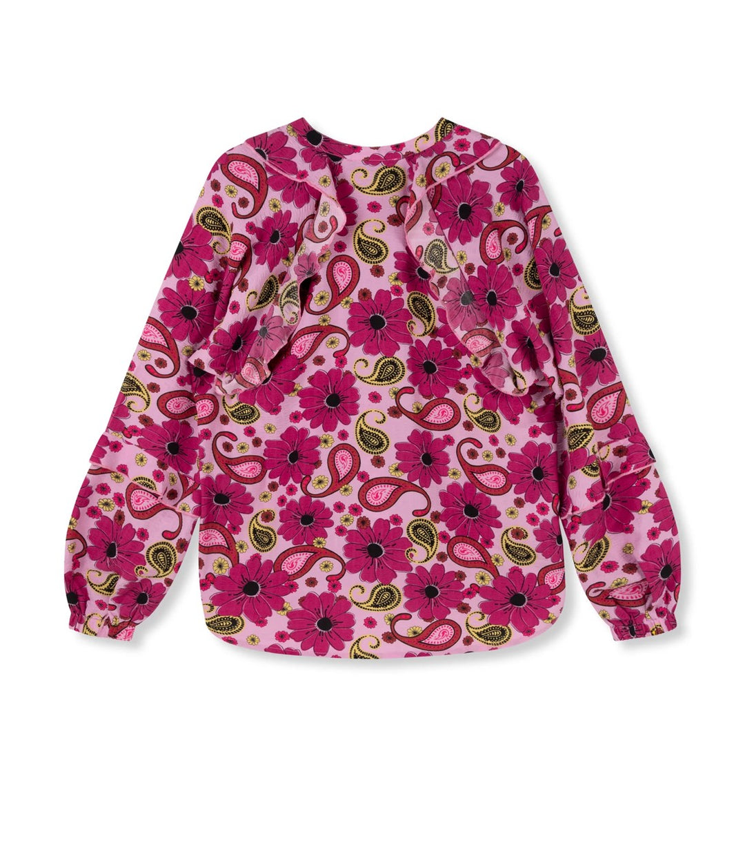 Roma Ladies Woven Reglan Sleeve Blouse - Paars Dessin