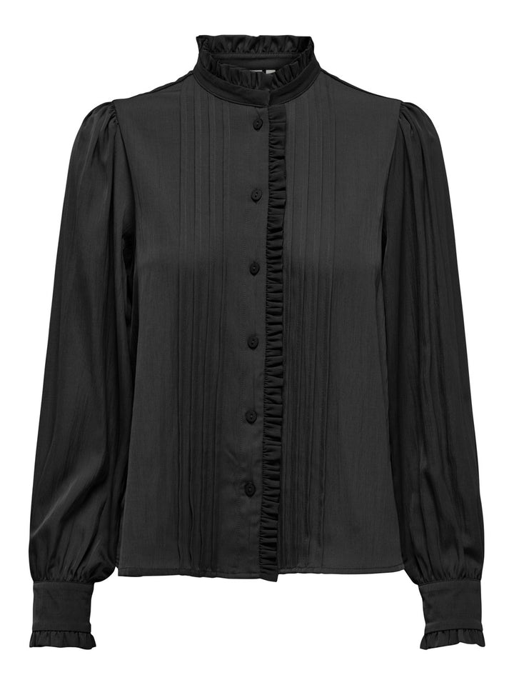 Onlsara Haylee Ls Pleat Shirt Wvn - Zwart