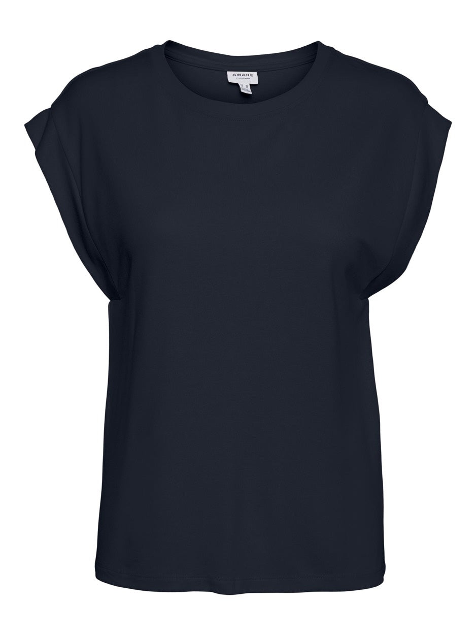 Vmeverly Sl O-neck Top Vma - Navy