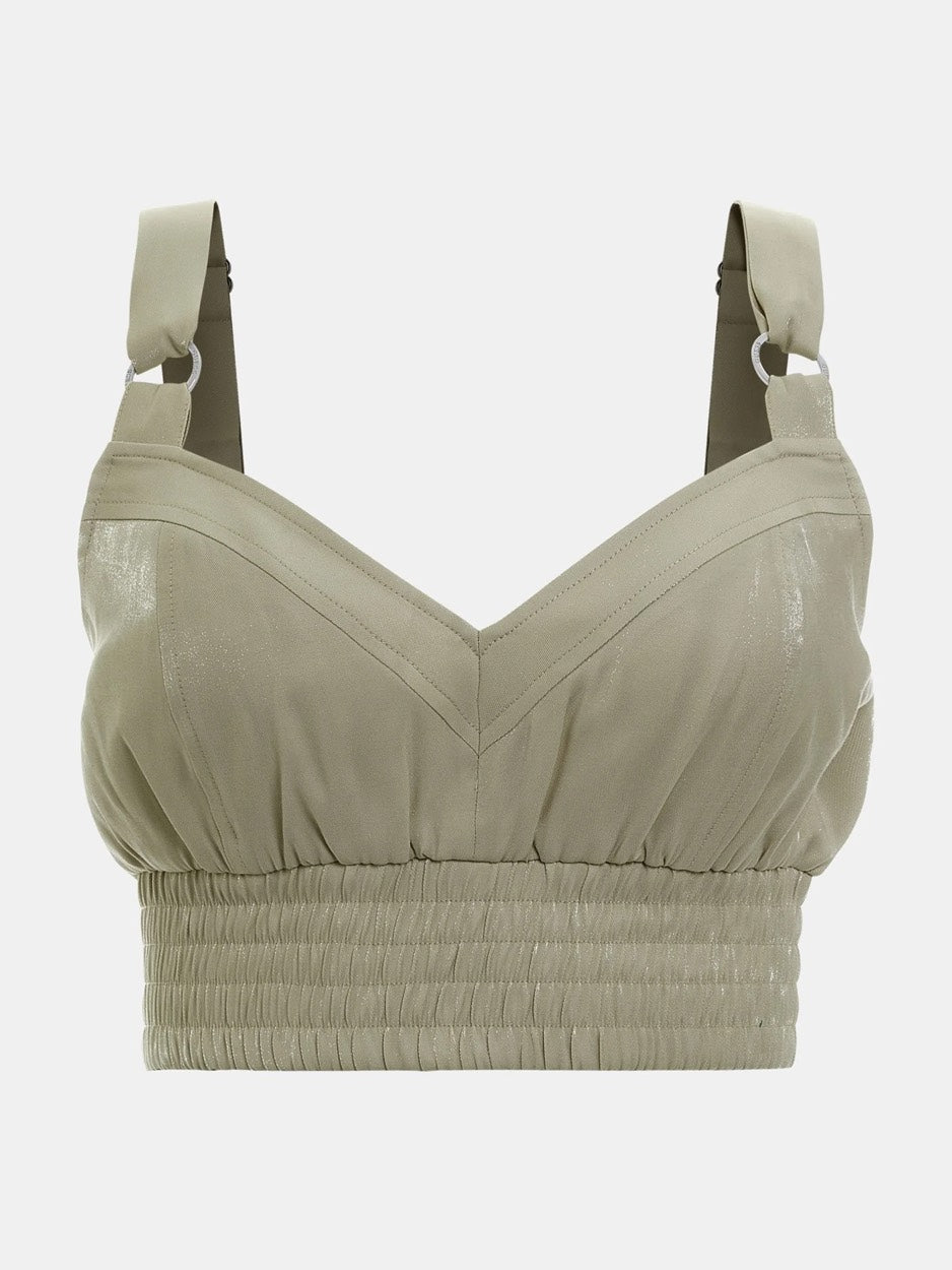 Emma Cropped Top - Olijf