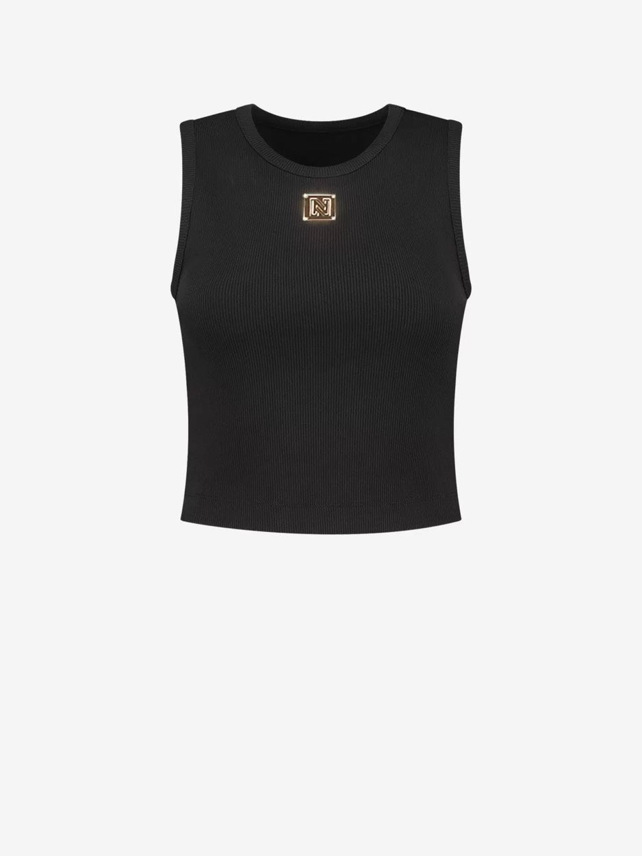 Bundi Rib Top - Zwart