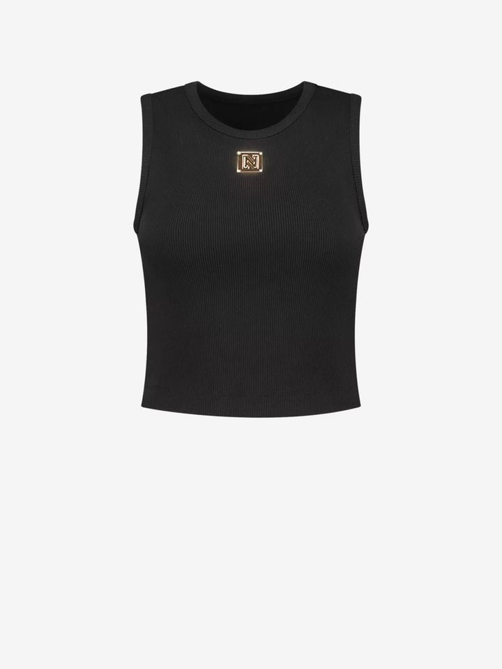 Bundi Rib Top - Zwart