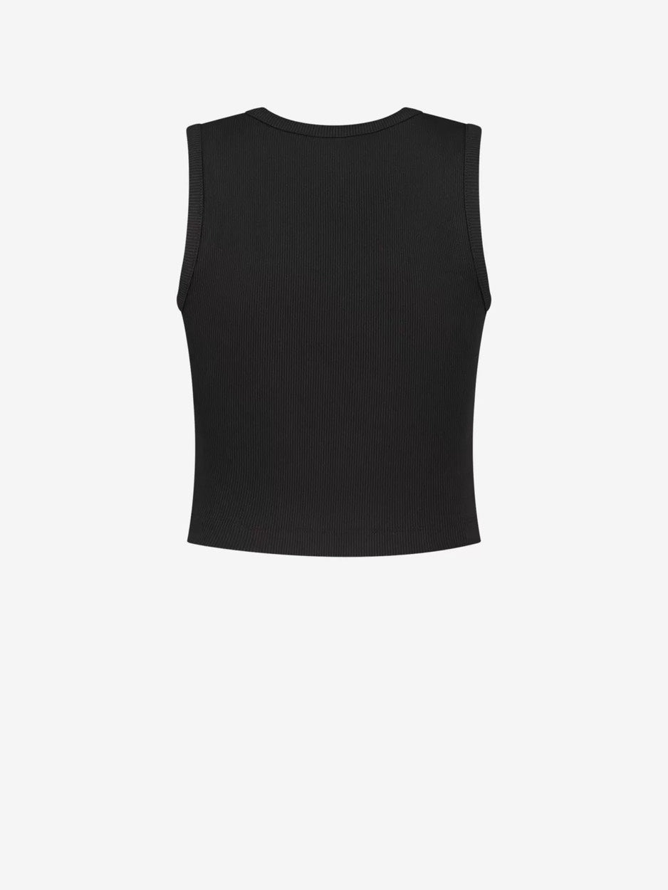 Bundi Rib Top - Zwart