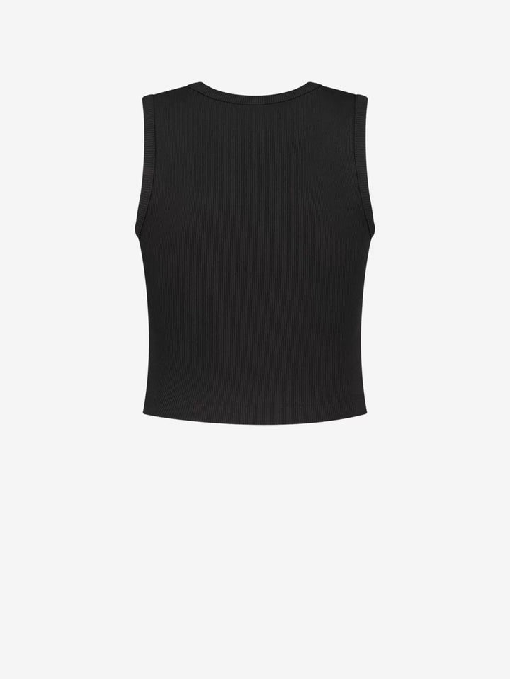 Bundi Rib Top - Zwart