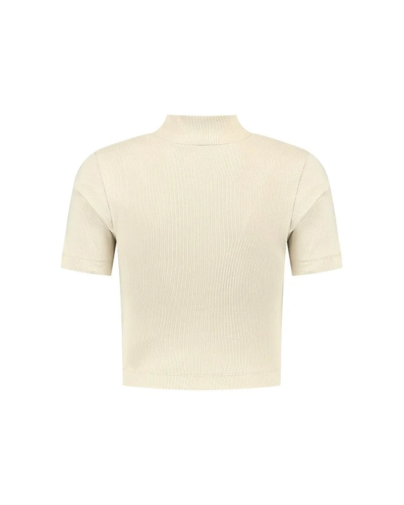 Cut Out Crop Top - Beige