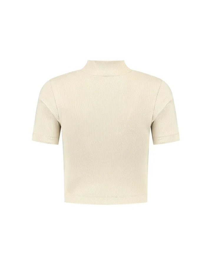 Cut Out Crop Top - Beige