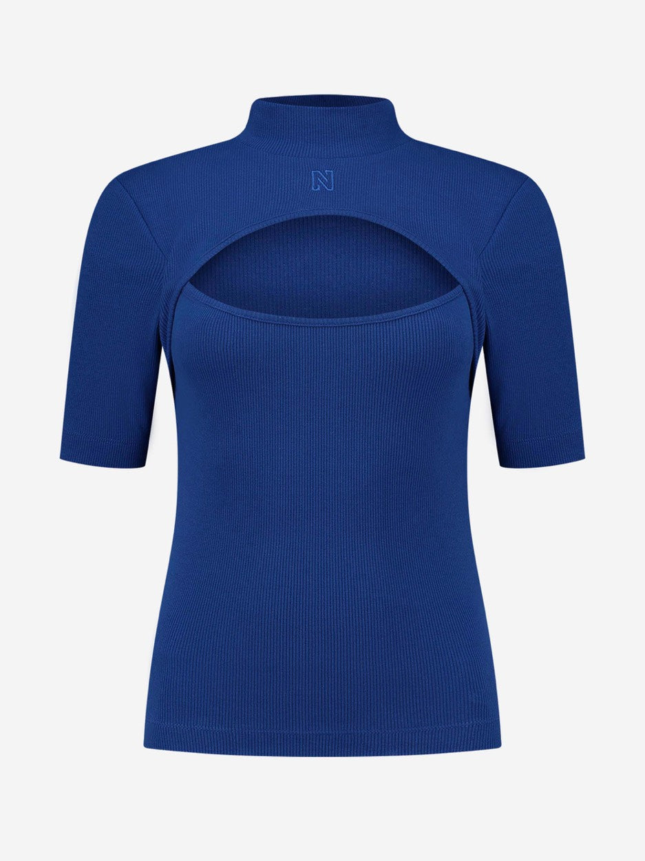 Cutout Rib Top - Kobalt