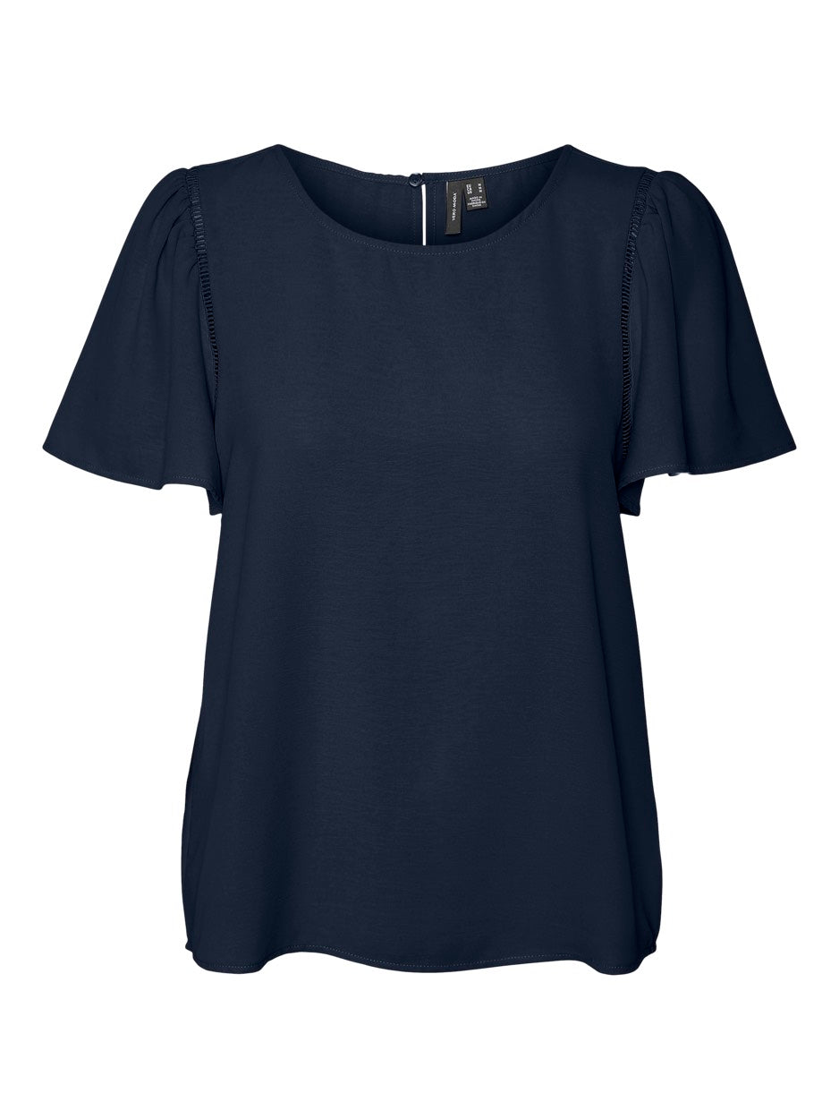 Vmalva Gitte Ss Top Wvn Ga - Navy
