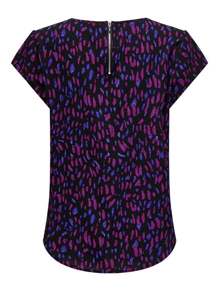Onlvalerina S/s V-neck Top Cs Ptm - Paars Dessin