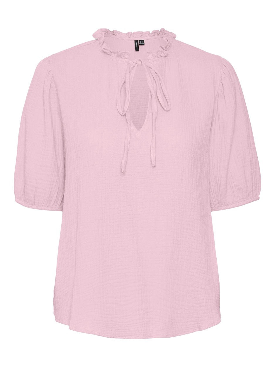 Vmnatali Nia 2/4 Wide Top Wvn - Pink