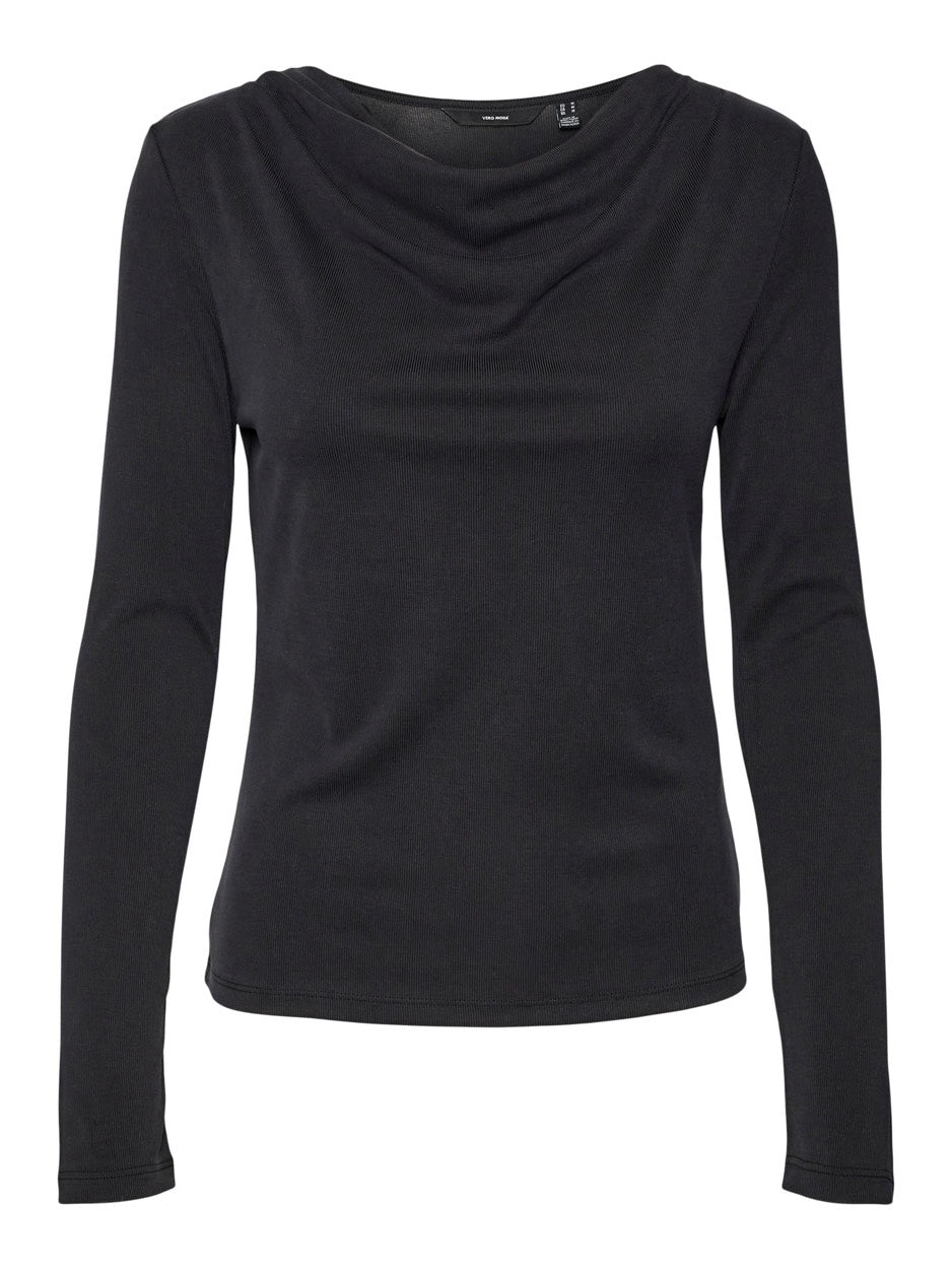 Vmphine Ls Waterfall Top Jrs - Zwart