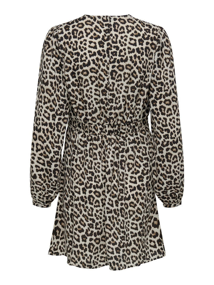 Onlalma Life Poly L/s Riley Dress A - Zand Dessin