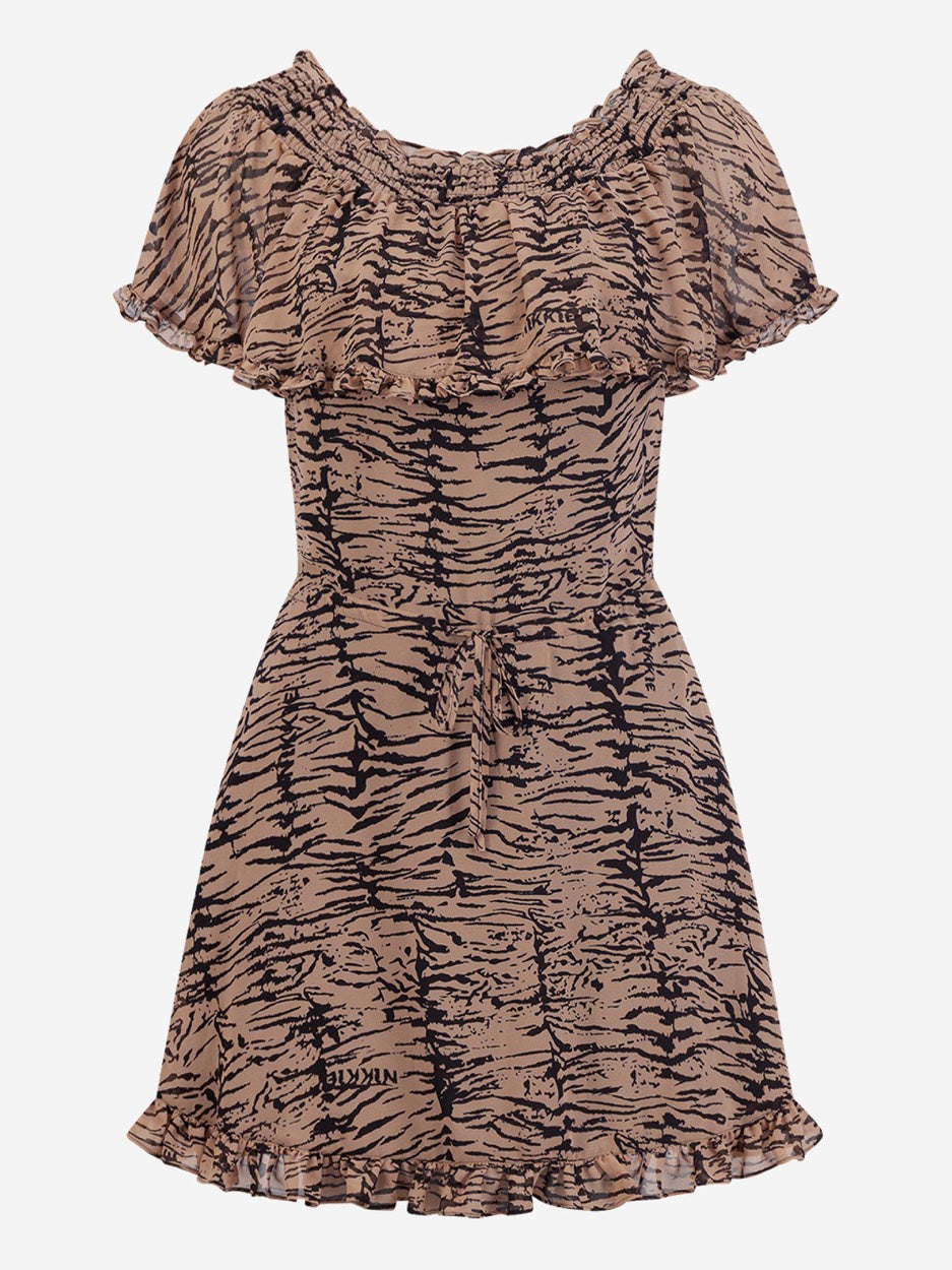 Famona-lee Dress Print - Bruin Dessin