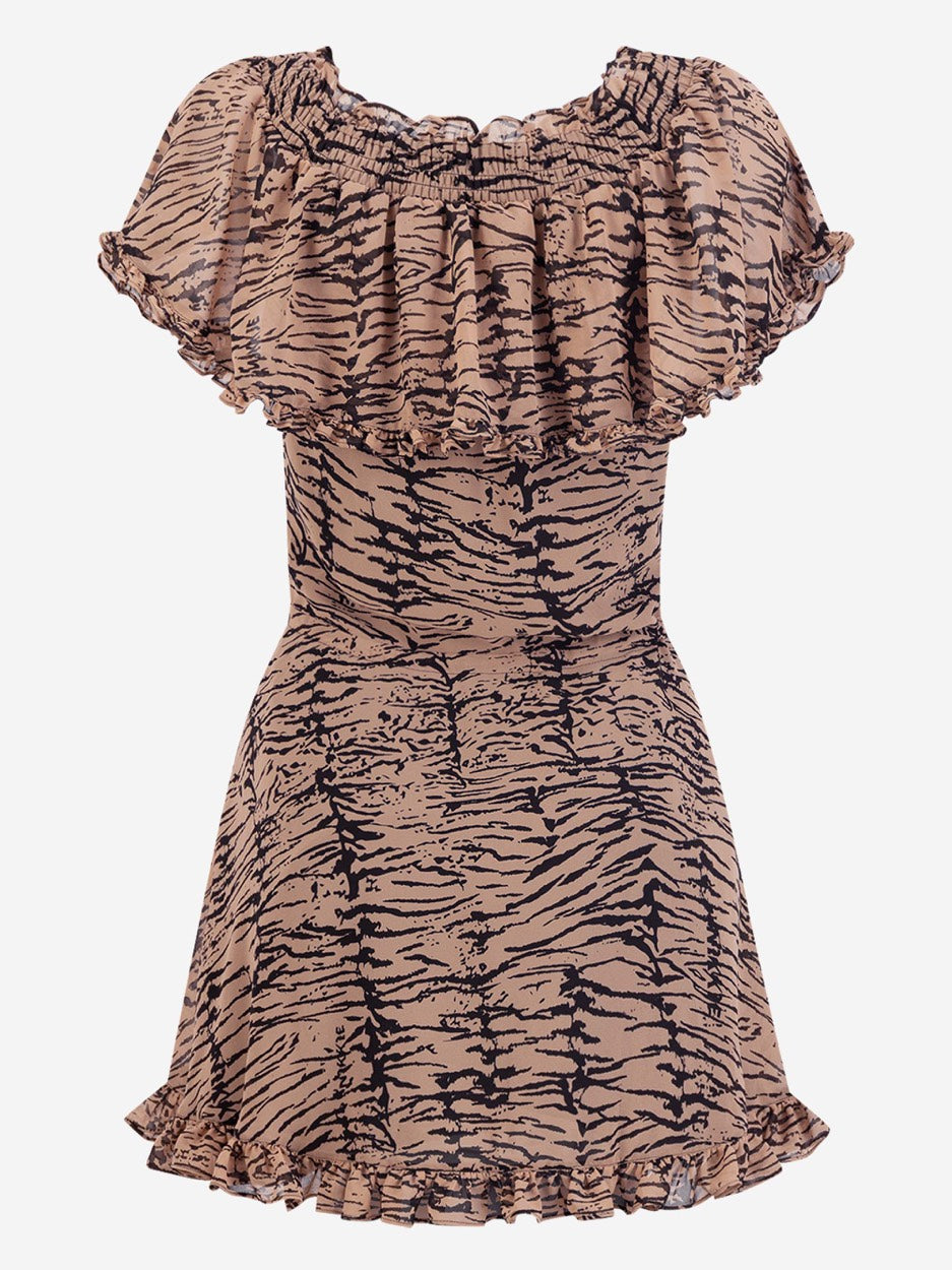 Famona-lee Dress Print - Bruin Dessin
