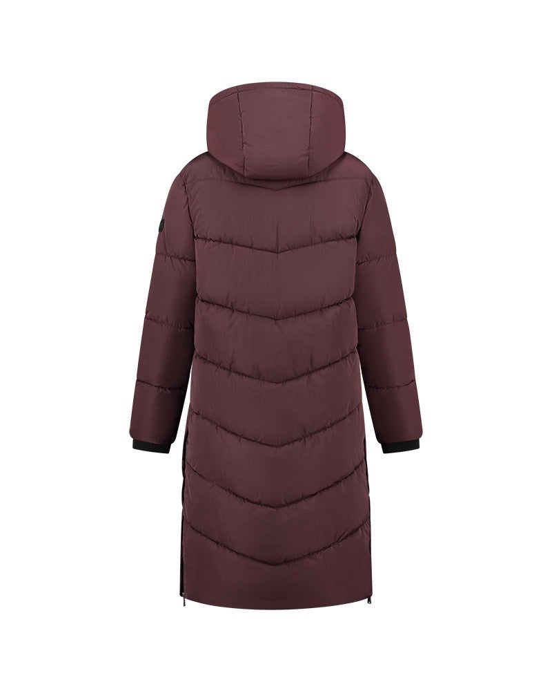 Diagonal Brand Coat - Bordeaux