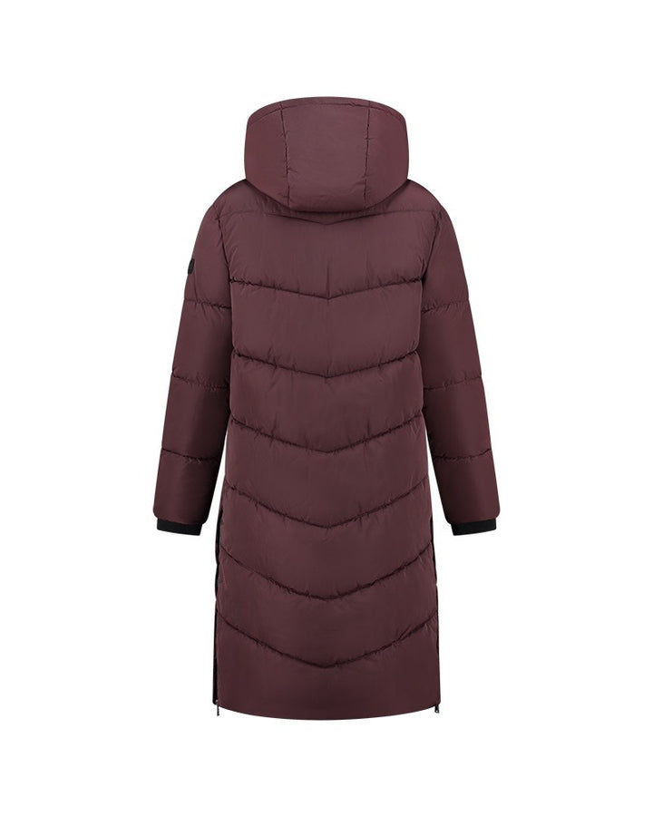 Diagonal Brand Coat - Bordeaux