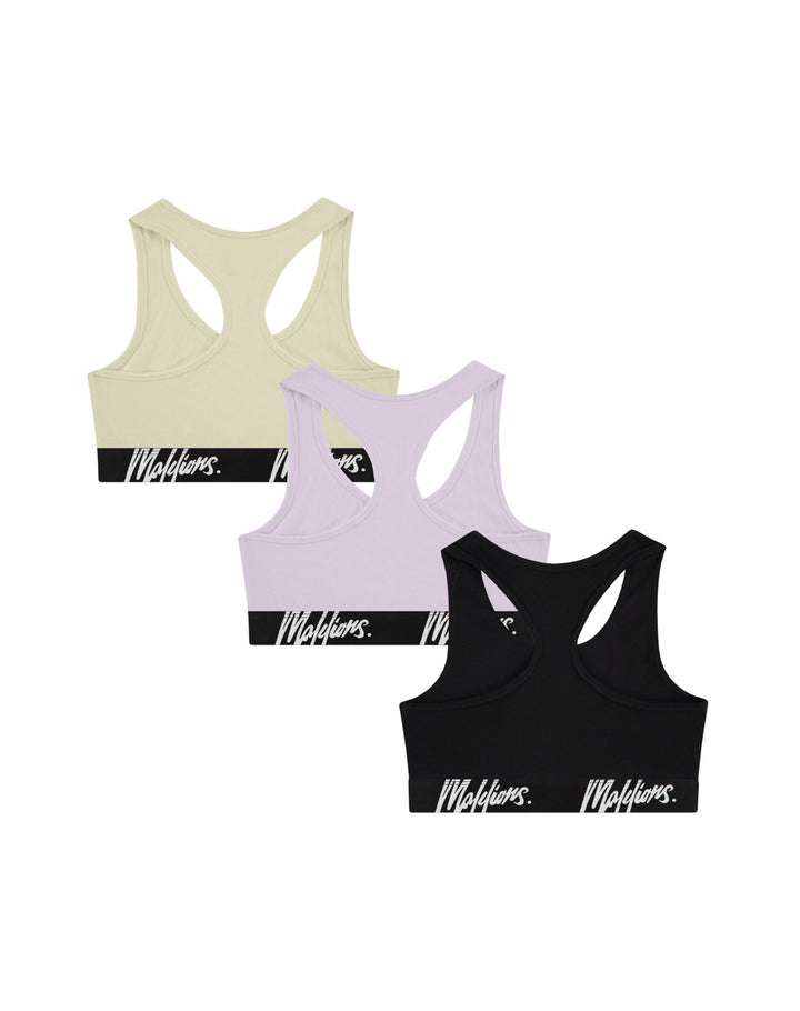 Bralette 3-pack - Zwart Dessin