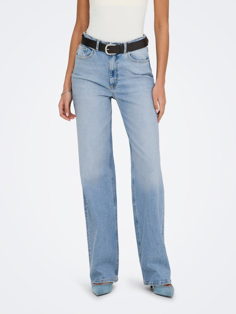 Onljuicy Life Hw Wide Leg Rea365  N - Blue Denim