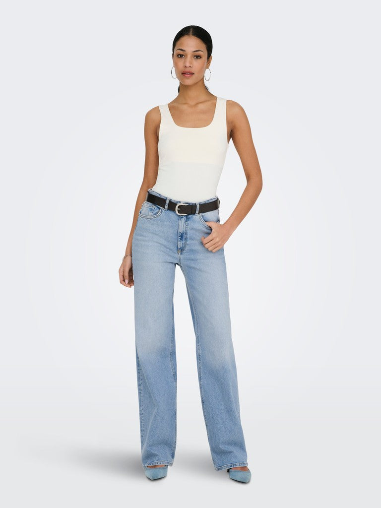 Onljuicy Life Hw Wide Leg Rea365  N - Blue Denim