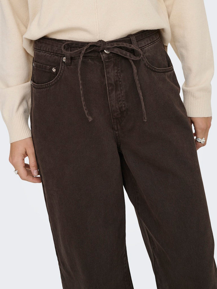 Onlgianna Mw Straight Dnm Brown Denim - Bruin