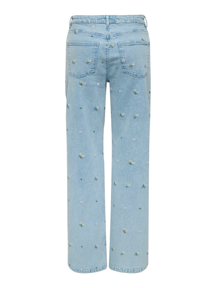 Onljuicy Hw Wide Emb Dnm Akm - Blue Denim