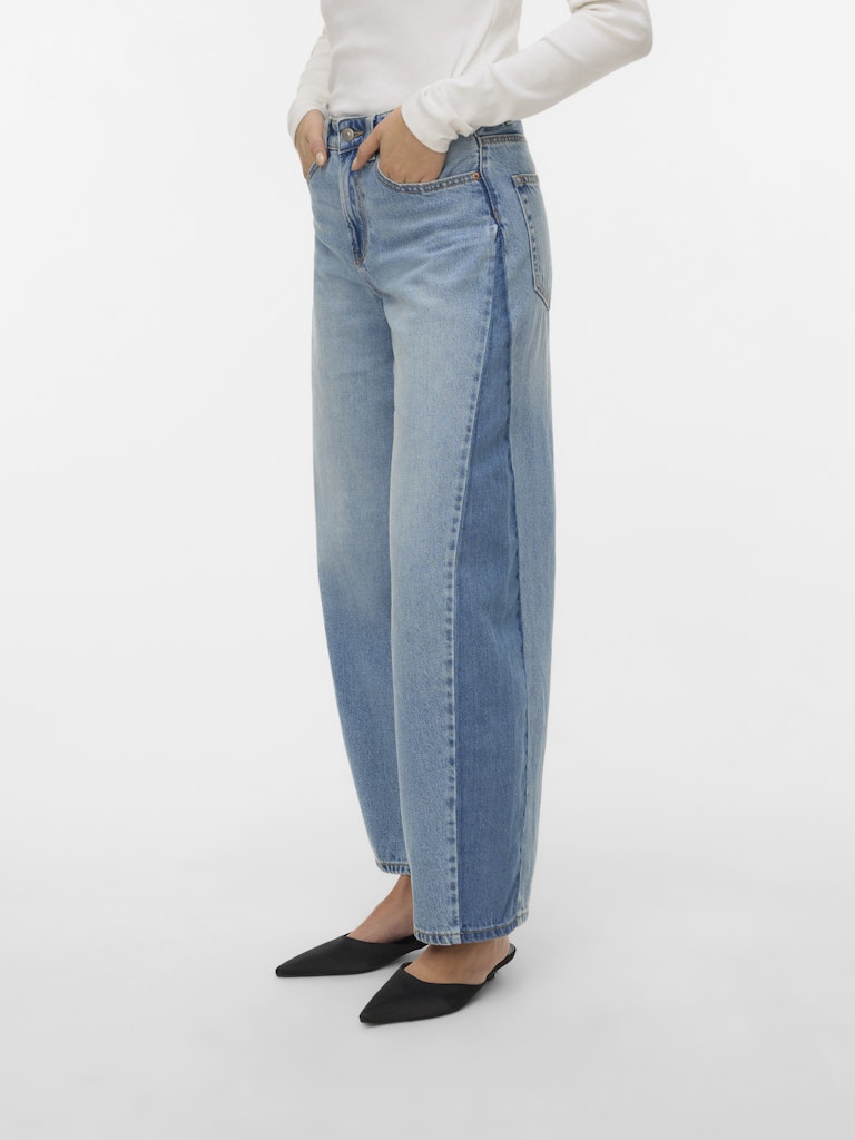 Vmzelda Hr Bareel Two Toned Dnm Jeans - Blue Denim