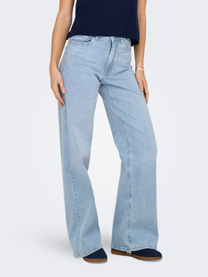 Jdyfelina-fina Hw Wide Jns Lbd Dnm Noos - Blue Denim