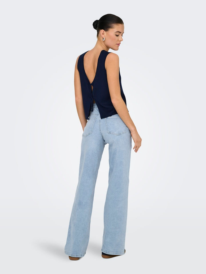Jdyfelina-fina Hw Wide Jns Lbd Dnm Noos - Blue Denim