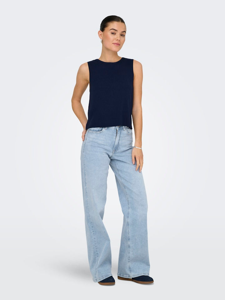 Jdyfelina-fina Hw Wide Jns Lbd Dnm Noos - Blue Denim
