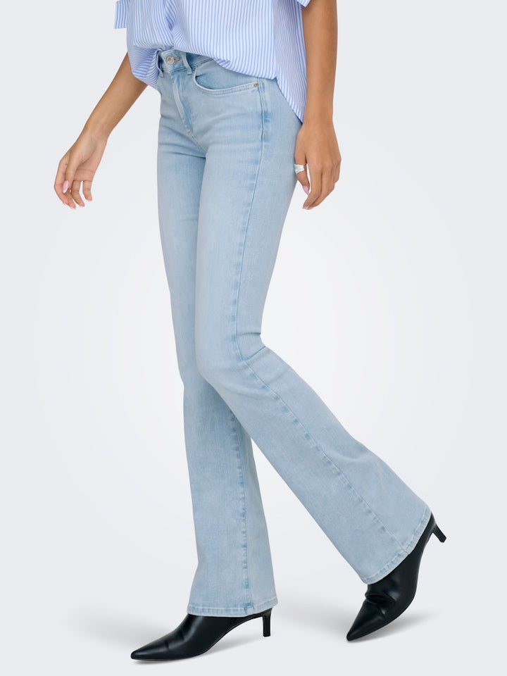 Onlblush Mid Flared Dnm Cro495 Noos - Blue Denim