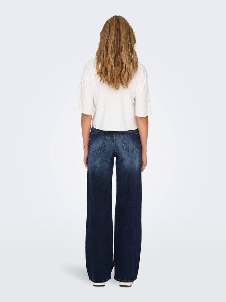 Onlmadison Blush Hw Wide Dnm Rea081 - Blue Denim