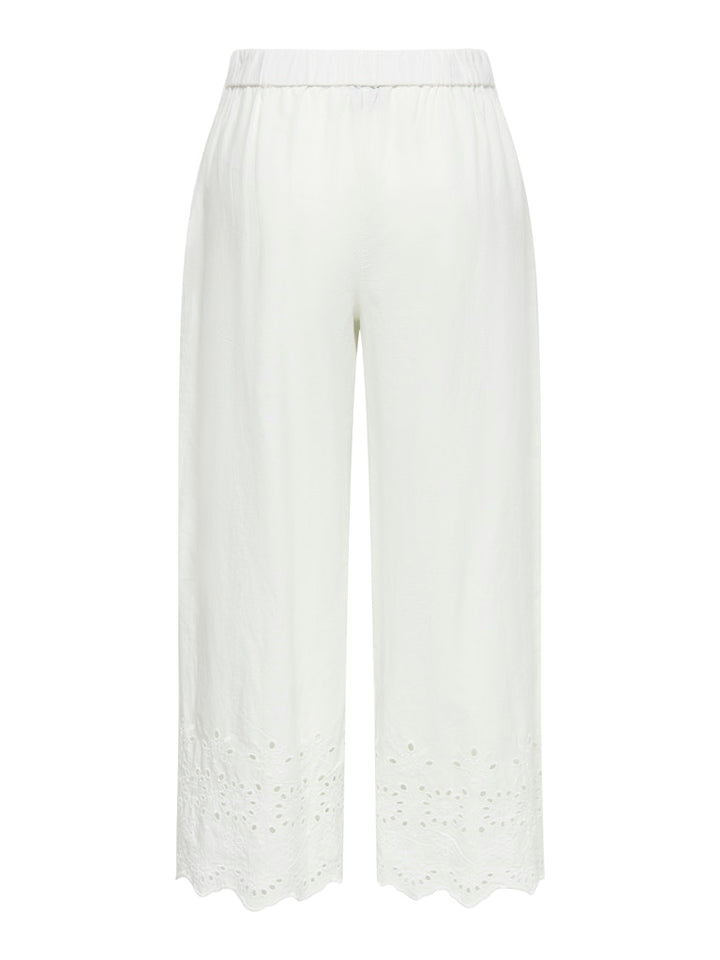 Jdymarina Hw Emb. Ankle Pant Wvn - Wit