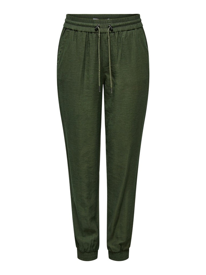Onlkelda-emery Mw Pull-up Pants Pnt - Donkergroen