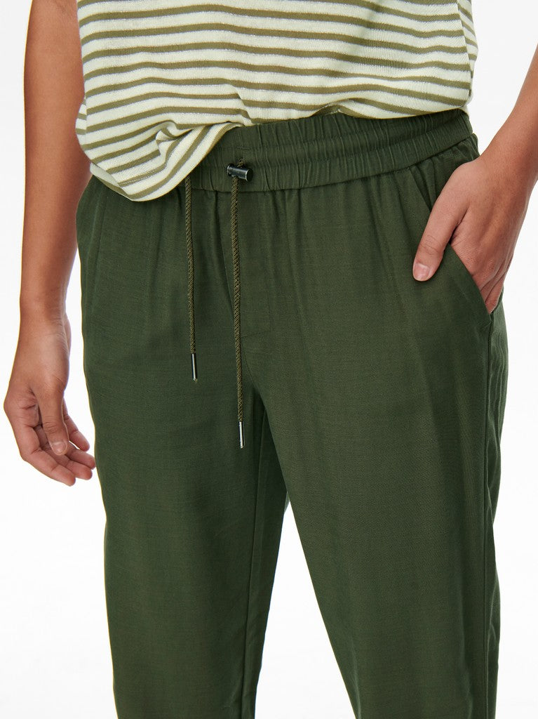 Onlkelda-emery Mw Pull-up Pants Pnt - Donkergroen