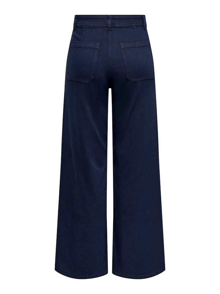 Jdyiris Stretch Hw Wide Pant Pnt Noos - Navy