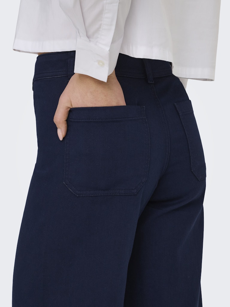 Jdyiris Stretch Hw Wide Pant Pnt Noos - Navy
